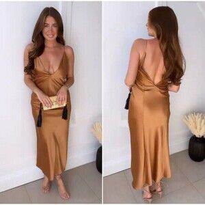 Neutral color Zara Dress, Long Sating, Size Small, New without Tags
